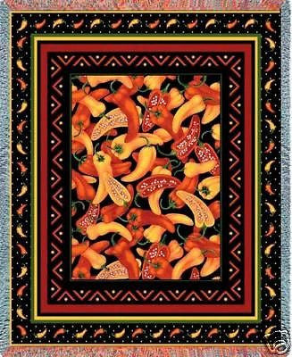 70x53 CHILI PEPPERS Throw Blanket
