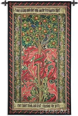 72x41 WOODPECKER William Morris Tapestry Wall Hanging