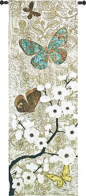 57x20 SPRING UNVEILING Butterfly Floral Tapestry Wall Hanging
