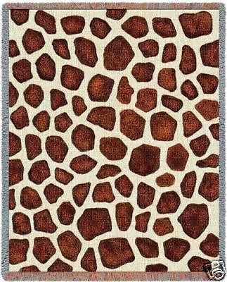 70x53 GIRAFFE Jungle Skin Print Jacquard Throw Blanket