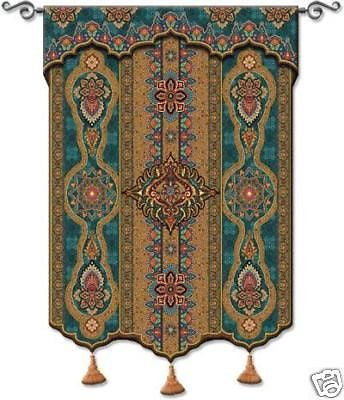 52x62 PREMA AZURE India Tassel Tapestry Wall Hanging