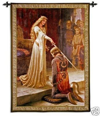 Knight medieval tapestry wall hanging