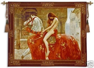 64x53 Lady Godiva on Horse Tapestry Wall Hanging