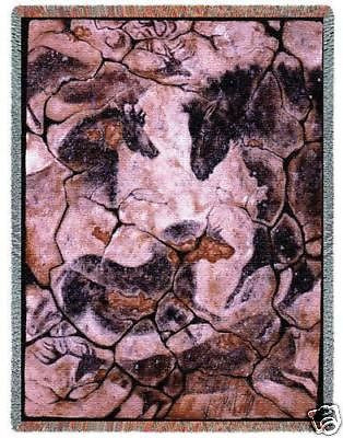 54x72 Cave Art Native American Horse Southwest Afghan Throw Blanket