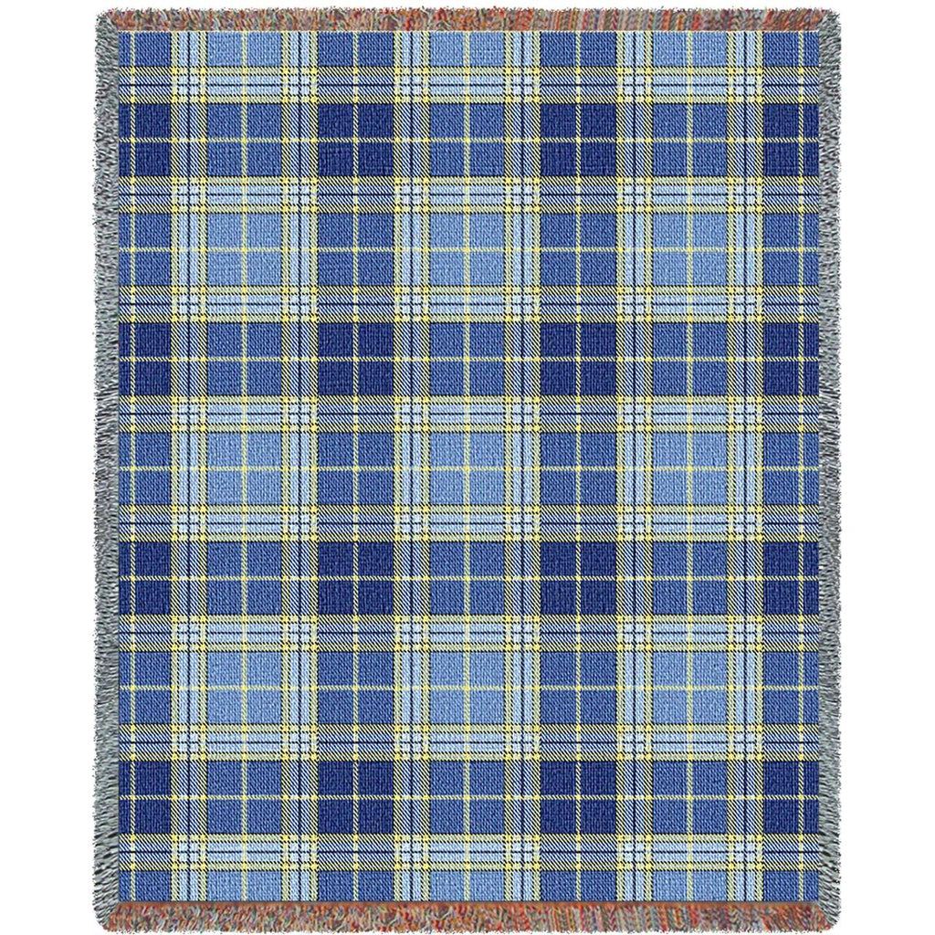 70x53 BLUE BELL Plaid Throw Blanket