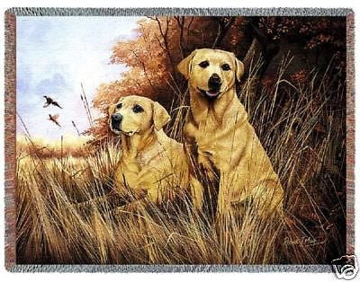 70x54 Yellow Labrador Retriever Dog Throw Blanket
