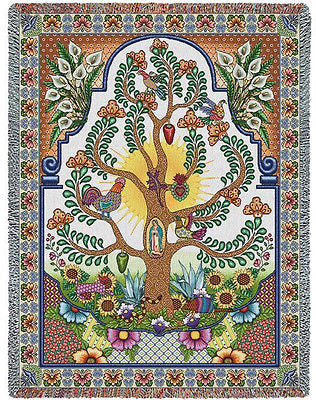 70x54 ARBOLES DE LA VIDA Tree of Life Throw Blanket