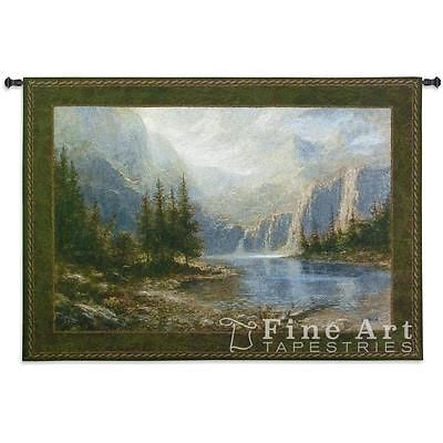 53x38 MOUNTAIN HEIGHTS Lake  Tapestry Wall Hanging