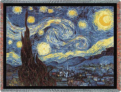 70x54 STARRY NIGHT Van Gogh Throw Blanket