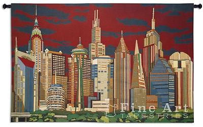 63x41 CITYLINERS Skyscraper Landscape Tapestry Wall Hanging
