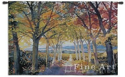 53x34 AUTUMN PATH Fall Leaves Trees Tapestry Wall Hanging