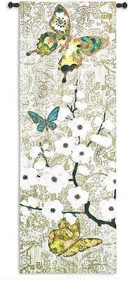 57x20 SPRING UNFOLDING Butterfly Floral Tapestry Wall Hanging