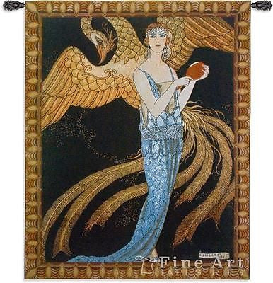 43x53 SORTILEGES Woman Phoenix Bird Tapestry Wall Hanging