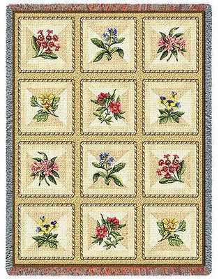 70x54 FRENCH FLORAL Throw Blanket