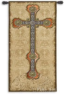60x26 Gothic Cross Medieval Tapestry Wall Hanging