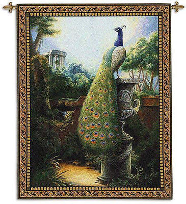 Peacock tapestry wall hanging