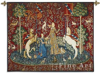 62x51 LADY & UNICORN Sense of Taste Medieval Tapestry Wall Hanging