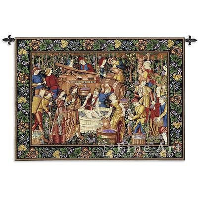 75x53 LES VENDANGES GRAPE HARVEST Vineyard Wine Tapestry Wall Hanging