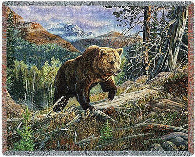 70x54 BROWN BEAR Throw Blanket