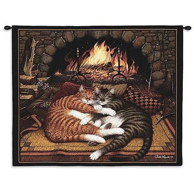 34x26 ALL BURNED OUT Cats Wall Hanging