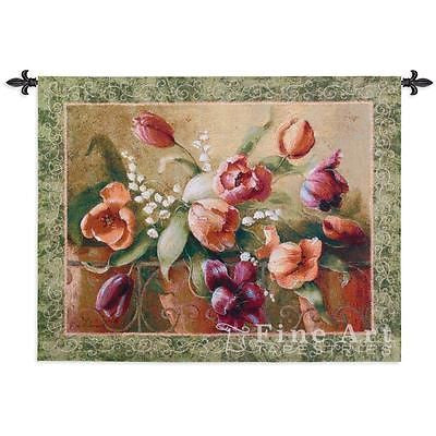 45x32 TERRACE TULIPS Floral Tapestry Wall Hanging