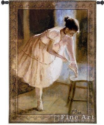 53x38 Dress Rehearsal Ballerina Ballet Dancer Tapestry Wall Hanging