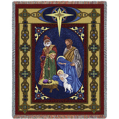 70x54 NATIVITY Jesus Throw Blanket