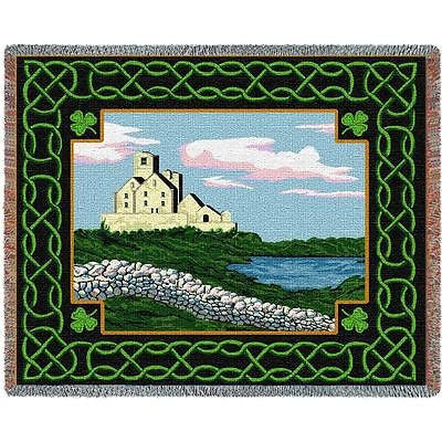 70x53 IRELAND Celtic Knot Shamrock Afghan Throw Blanket