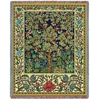 70x54 TREE OF LIFE William Morris Throw Blanket