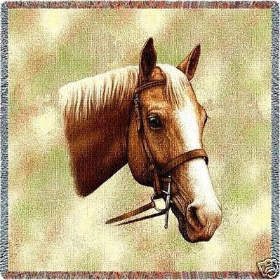 54x54 PALOMINO HORSE Tapestry Throw Blanket