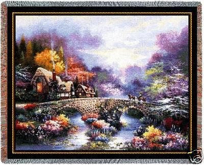 70x53 Country Garden Floral Tapestry Throw