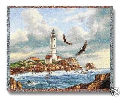 70x54 BOSTON LIGHTHOUSE Throw Blanket