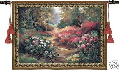 68x53 GARDEN PATH Floral Tapestry Wall Hanging