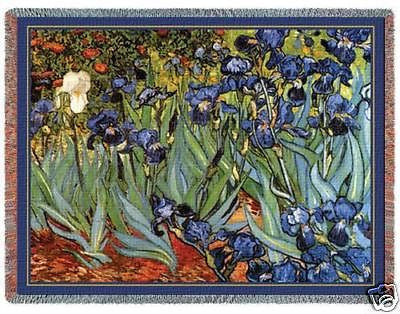 70x54 Van Gogh IRISES Throw Blanket