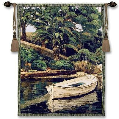 40x52 BARCA Y PALMERAS Tropical Tapestry Wall Hanging