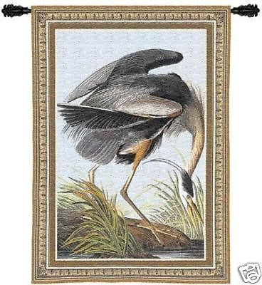 27x36 BLUE HERON Wildlife Bird Tapestry Wall Hanging