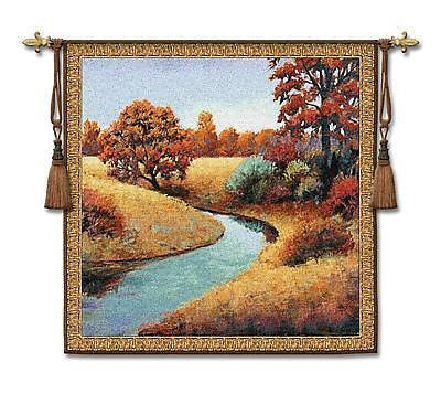 53x53 CALM Nature River Contemporary Tapestry Wall Hanging