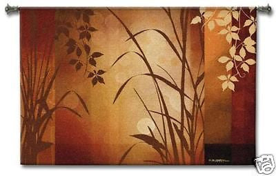 53x36 FLAXEN SILHOUTTE Botanical Tapestry Wall Hanging