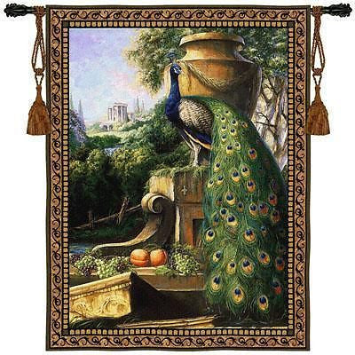 40x53 PEACOCK Tapestry Wall Hanging