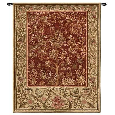 40x53 TREE OF LIFE  Ruby Tapestry Wall Hanging