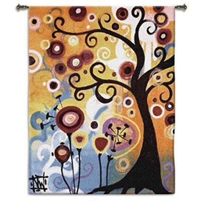 53x65 JUNE TREE OF LIFE Contemporary Tapestry Wall Hanging