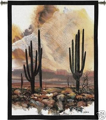 40x53 SONORAN SENTINELS Cactus Tapestry Wall Hanging