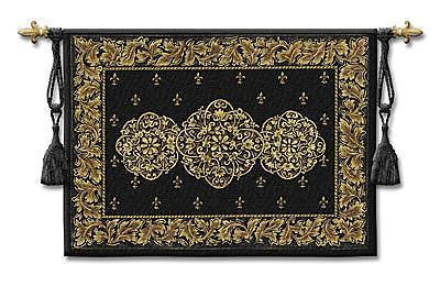 53x40 BLACK MEDALLION Tapestry Wall Hanging