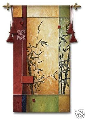 26x53 GARDEN DANCE I Bamboo Fine Tapestry Wall Hanging