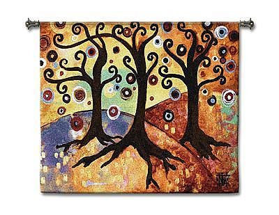 53x44 Trinity Tree Of Life Contemporary Tapestry Wall Hanging