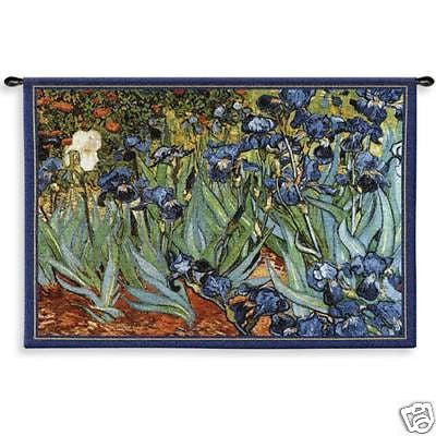 53x38 Van Gogh Irises Floral Tapestry Wall Hanging