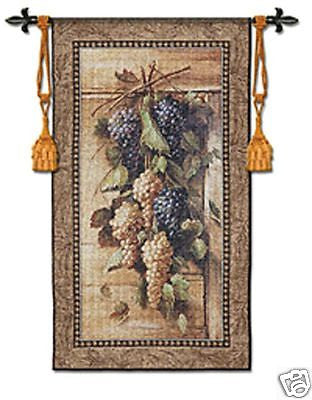 47x26 POETIC GRAPES Bianchi Tapestry Wall Hanging