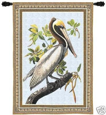 36x27 BROWN PELICAN Tapestry Wall Hanging