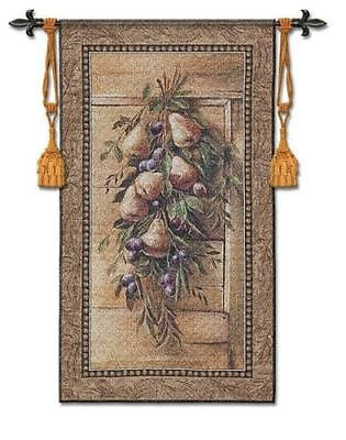 47x26 POETIC PEARS Bianchi Tapestry Wall Hanging