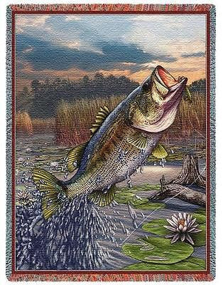 72x54 BASS Fishing Throw Blanket